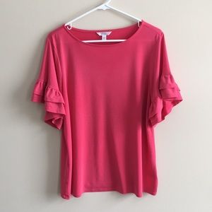 Ruffle Sleeve Top (Time and Tru)